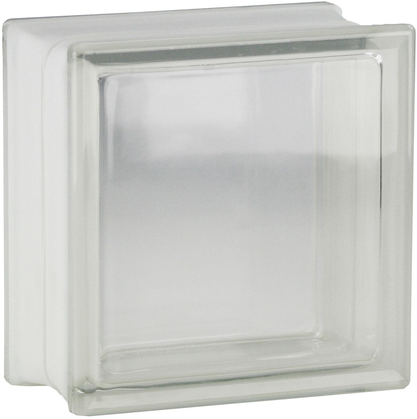 Design Glasbaustein Vollsicht weiß 1-seitig satiniert 19x19x10 cm