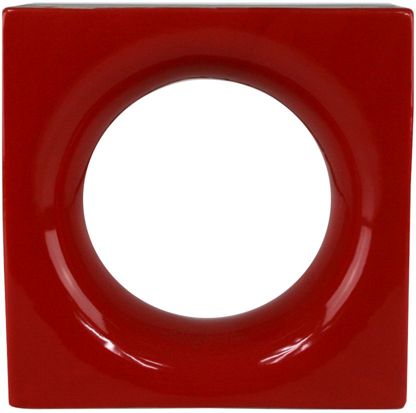 Style n Art Deko Idee Keramikstein Loop rot glänzend, 19x19x8 cm